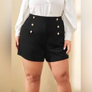 Fuego Moda Woman’s Frenchy Plus High Waist Fake Button Pull-On Shorts Size 3X